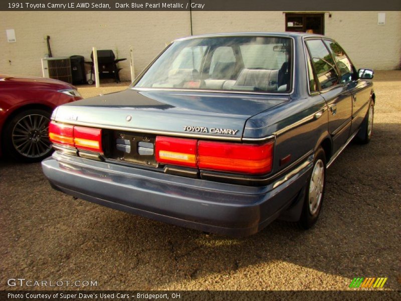 Dark Blue Pearl Metallic / Gray 1991 Toyota Camry LE AWD Sedan