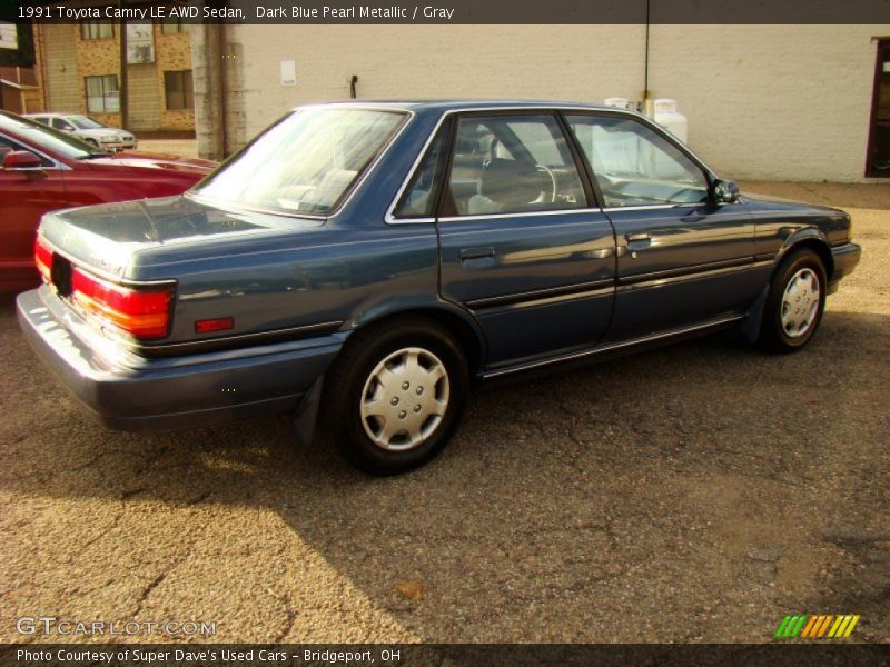 Dark Blue Pearl Metallic / Gray 1991 Toyota Camry LE AWD Sedan