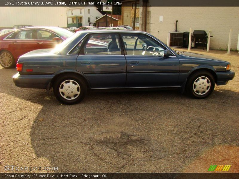 Dark Blue Pearl Metallic / Gray 1991 Toyota Camry LE AWD Sedan