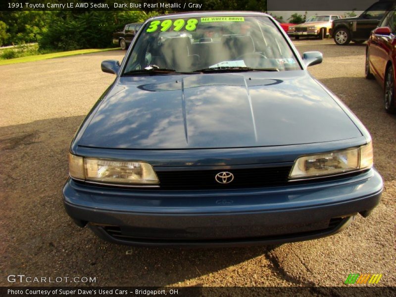 Dark Blue Pearl Metallic / Gray 1991 Toyota Camry LE AWD Sedan
