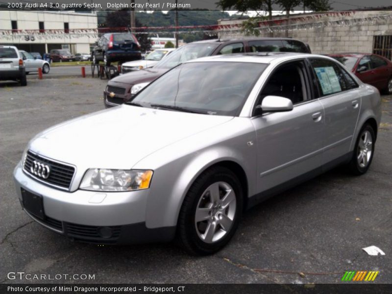 Dolphin Gray Pearl / Platinum 2003 Audi A4 3.0 quattro Sedan