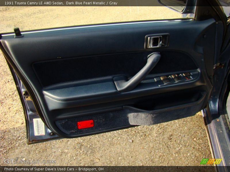 Dark Blue Pearl Metallic / Gray 1991 Toyota Camry LE AWD Sedan