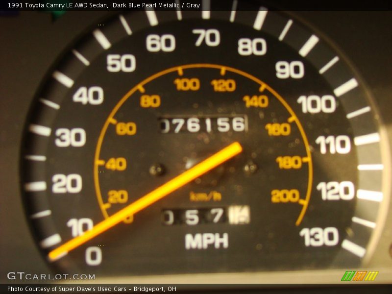 Dark Blue Pearl Metallic / Gray 1991 Toyota Camry LE AWD Sedan