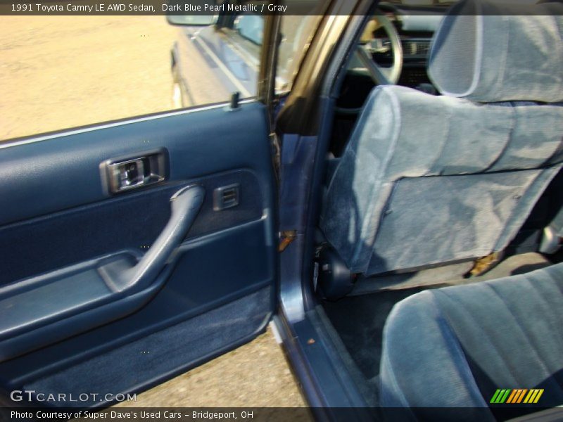 Dark Blue Pearl Metallic / Gray 1991 Toyota Camry LE AWD Sedan