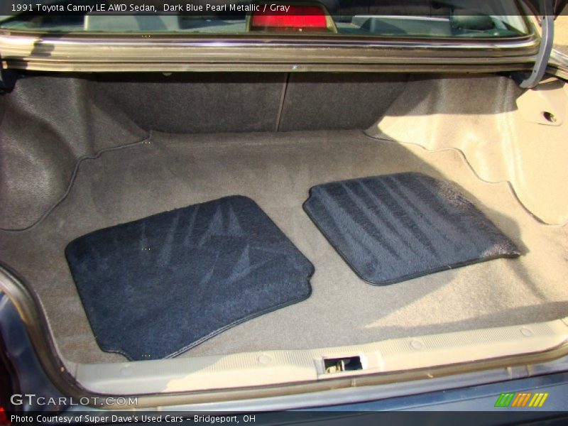 Dark Blue Pearl Metallic / Gray 1991 Toyota Camry LE AWD Sedan