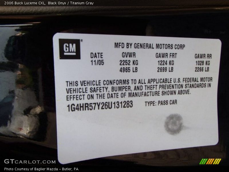 Black Onyx / Titanium Gray 2006 Buick Lucerne CXL