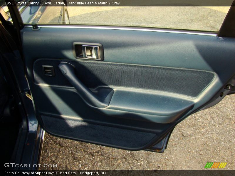 Dark Blue Pearl Metallic / Gray 1991 Toyota Camry LE AWD Sedan