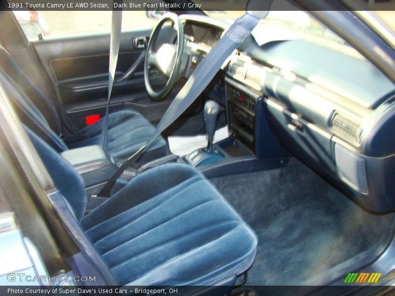 Dark Blue Pearl Metallic / Gray 1991 Toyota Camry LE AWD Sedan