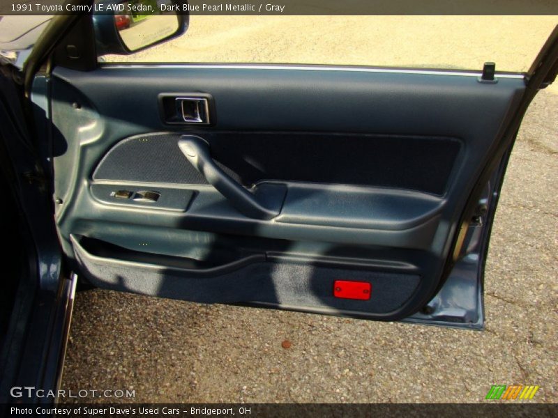 Dark Blue Pearl Metallic / Gray 1991 Toyota Camry LE AWD Sedan