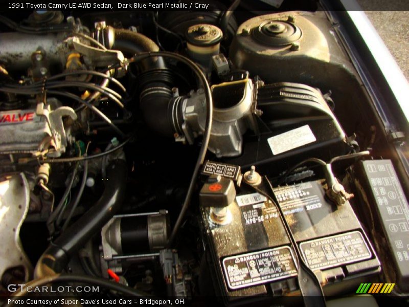 Dark Blue Pearl Metallic / Gray 1991 Toyota Camry LE AWD Sedan