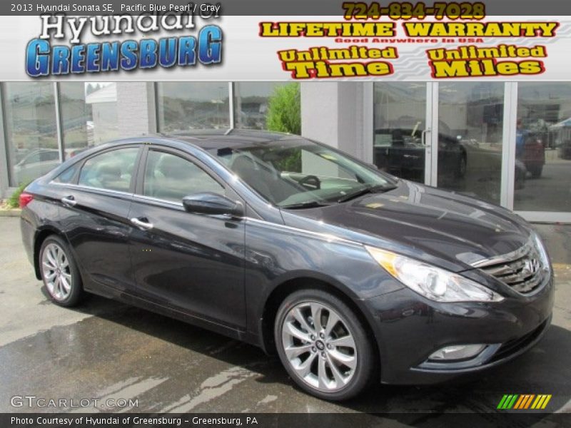 Pacific Blue Pearl / Gray 2013 Hyundai Sonata SE