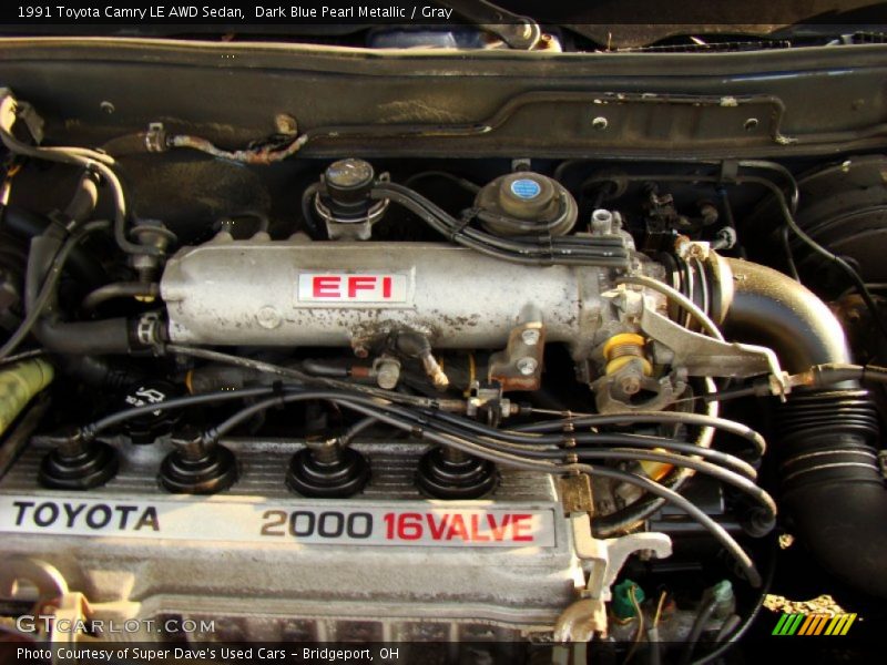 Dark Blue Pearl Metallic / Gray 1991 Toyota Camry LE AWD Sedan