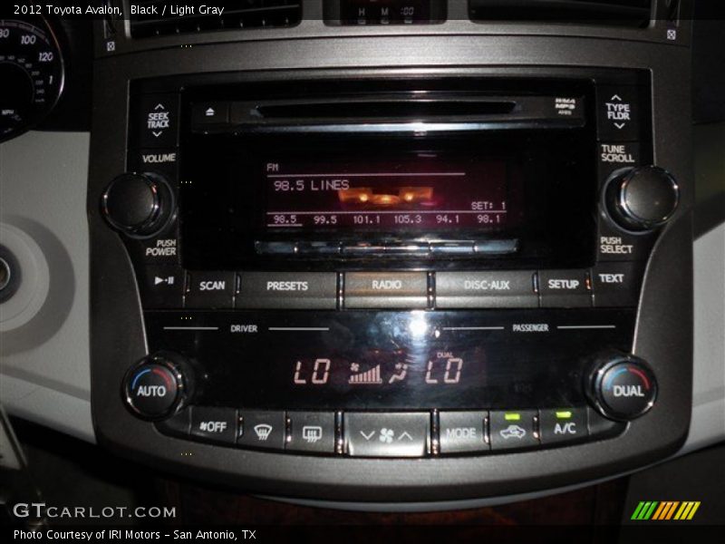 Black / Light Gray 2012 Toyota Avalon