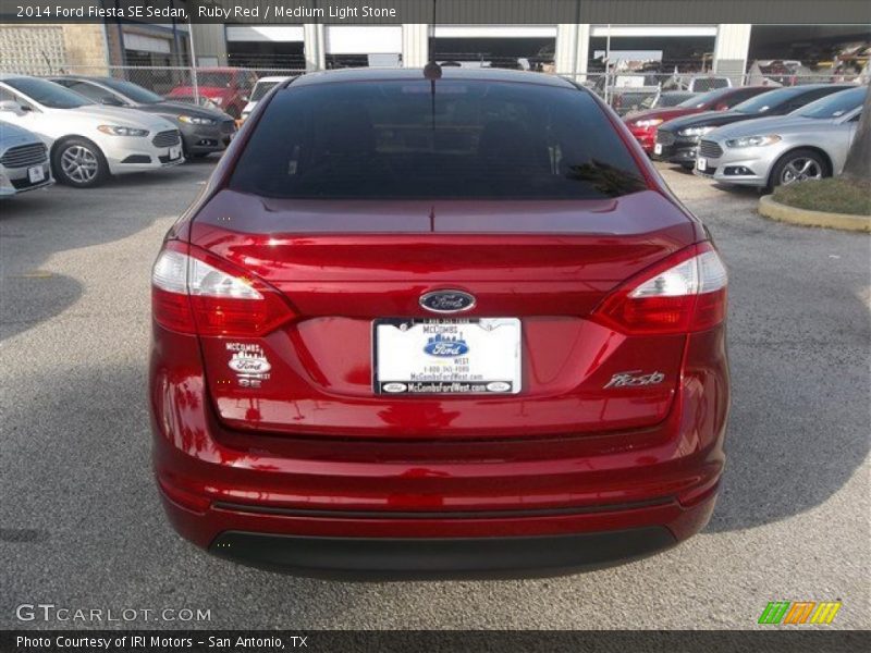 Ruby Red / Medium Light Stone 2014 Ford Fiesta SE Sedan