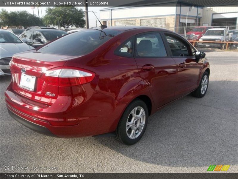 Ruby Red / Medium Light Stone 2014 Ford Fiesta SE Sedan