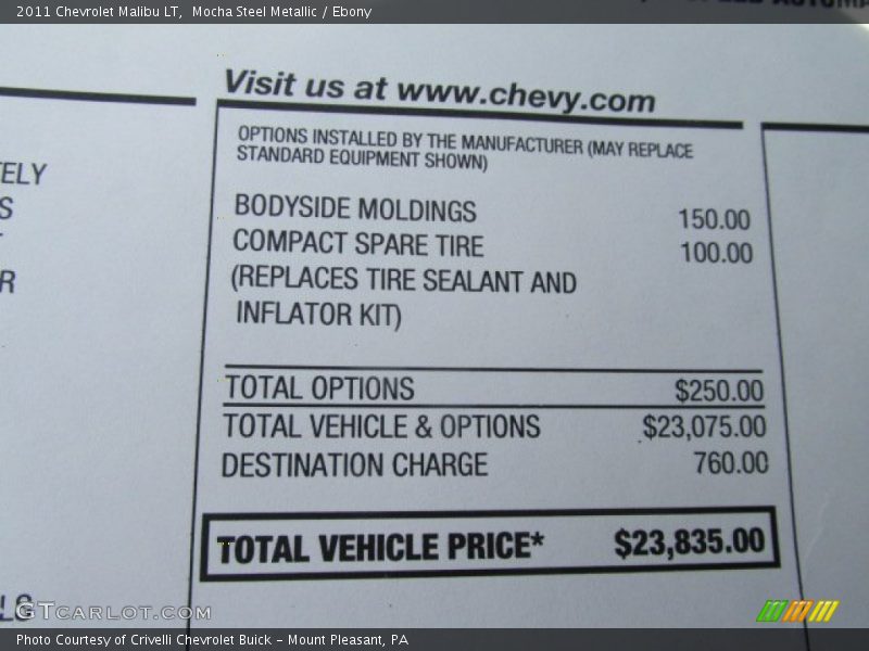 Mocha Steel Metallic / Ebony 2011 Chevrolet Malibu LT