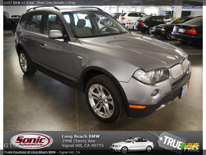 Silver Grey Metallic / Grey 2007 BMW X3 3.0si