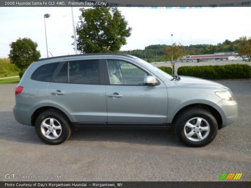 Platinum Sage / Gray 2008 Hyundai Santa Fe GLS 4WD