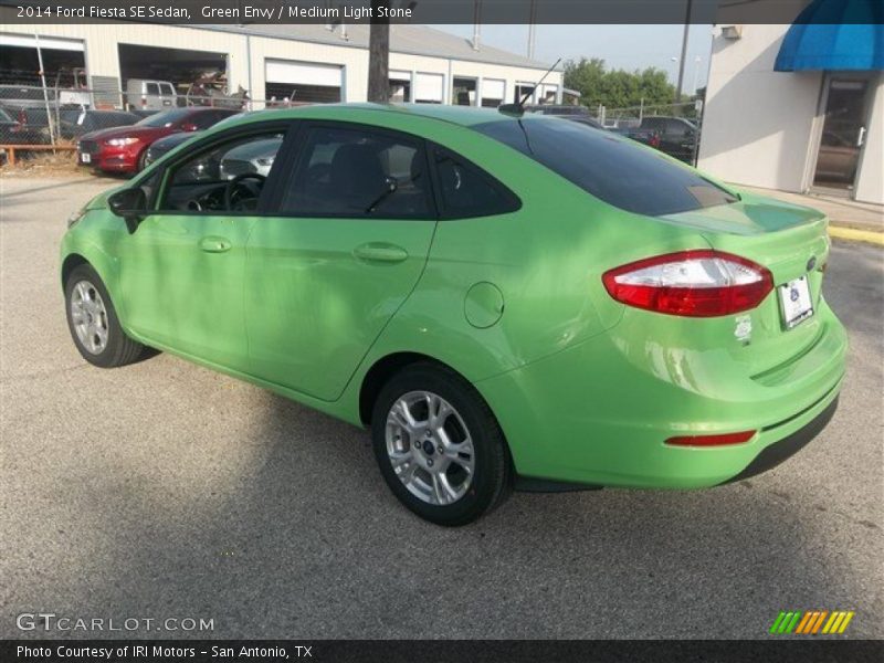 Green Envy / Medium Light Stone 2014 Ford Fiesta SE Sedan