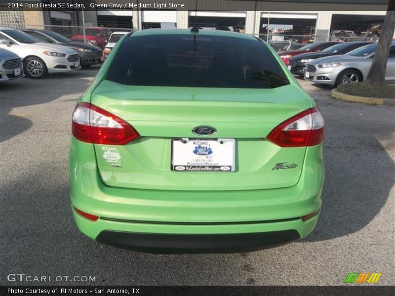 Green Envy / Medium Light Stone 2014 Ford Fiesta SE Sedan