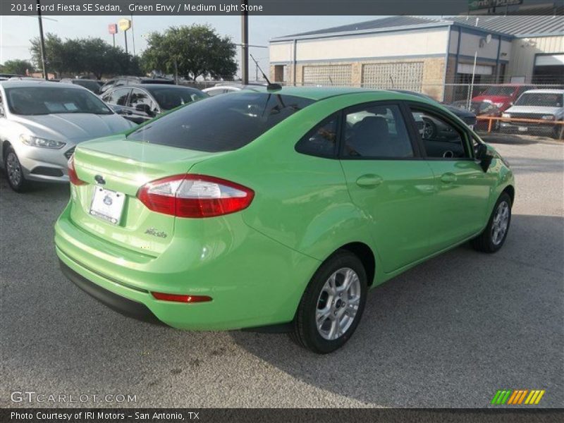 Green Envy / Medium Light Stone 2014 Ford Fiesta SE Sedan