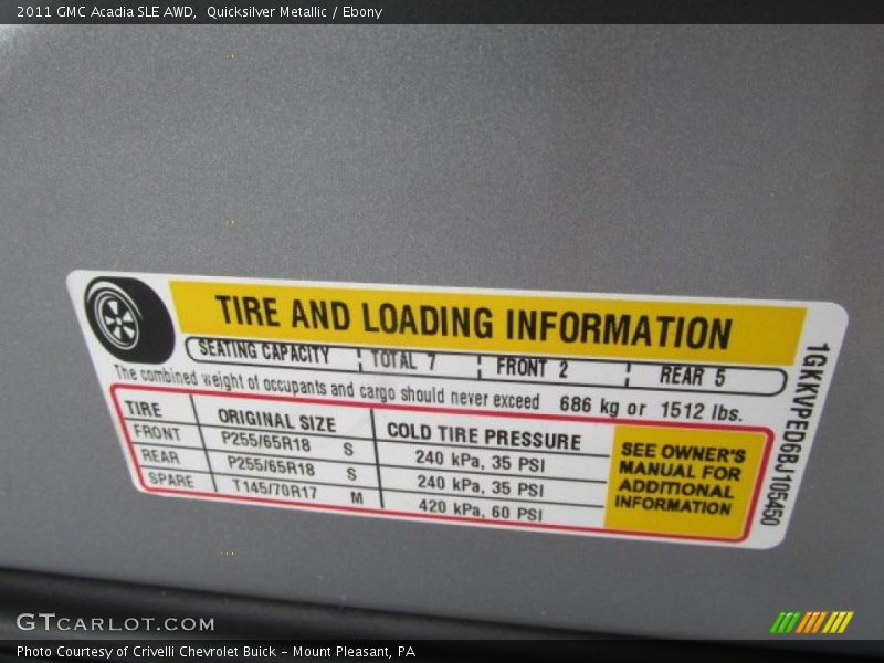 Quicksilver Metallic / Ebony 2011 GMC Acadia SLE AWD