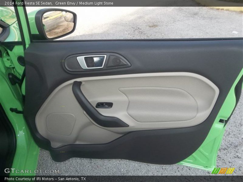 Green Envy / Medium Light Stone 2014 Ford Fiesta SE Sedan
