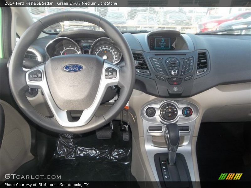 Green Envy / Medium Light Stone 2014 Ford Fiesta SE Sedan
