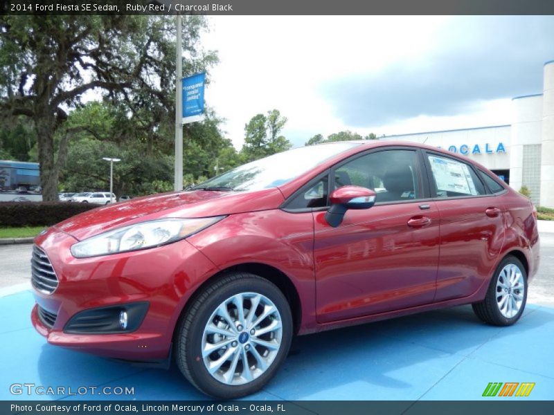 Ruby Red / Charcoal Black 2014 Ford Fiesta SE Sedan