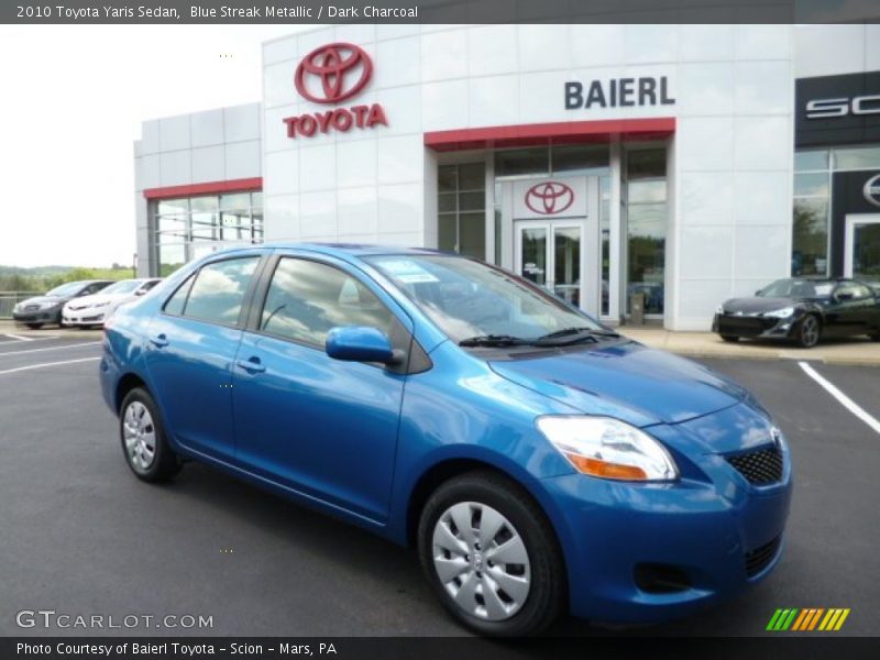 Blue Streak Metallic / Dark Charcoal 2010 Toyota Yaris Sedan