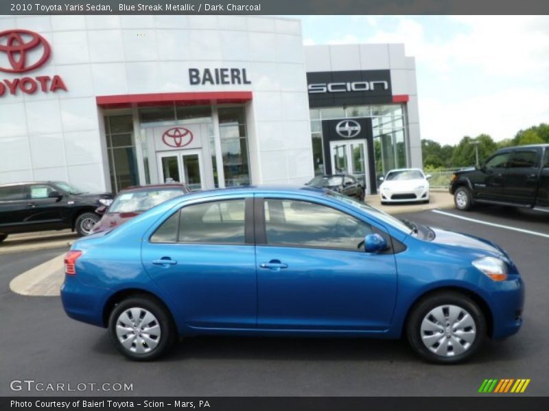Blue Streak Metallic / Dark Charcoal 2010 Toyota Yaris Sedan