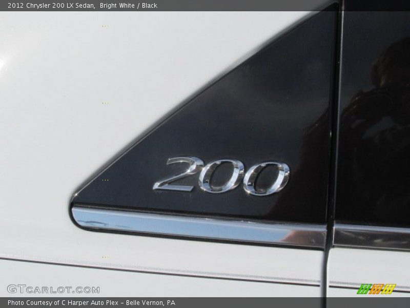 Bright White / Black 2012 Chrysler 200 LX Sedan