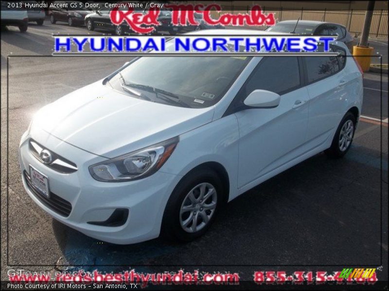 Century White / Gray 2013 Hyundai Accent GS 5 Door
