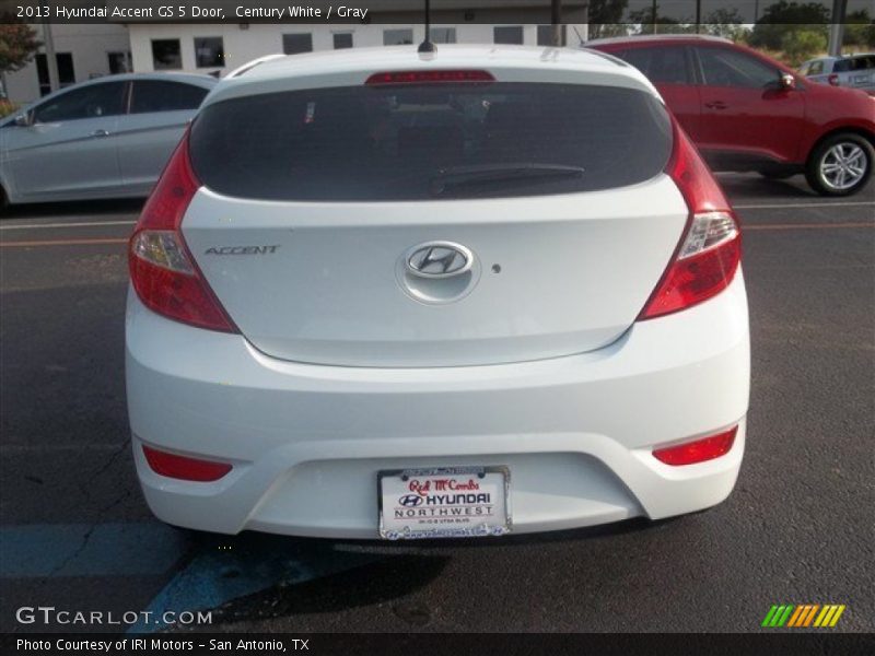 Century White / Gray 2013 Hyundai Accent GS 5 Door