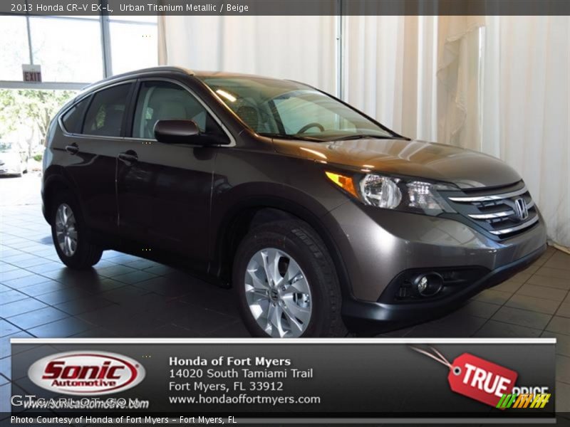 Urban Titanium Metallic / Beige 2013 Honda CR-V EX-L