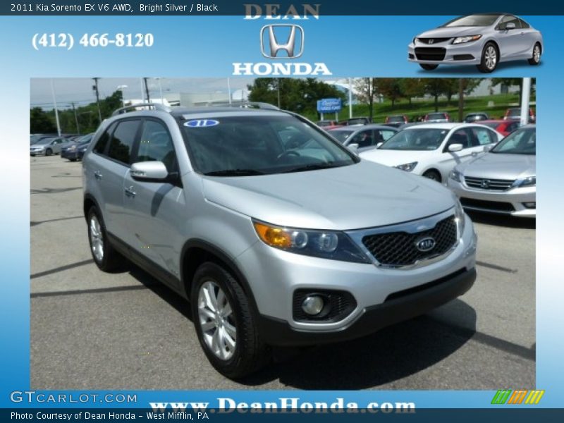 Bright Silver / Black 2011 Kia Sorento EX V6 AWD