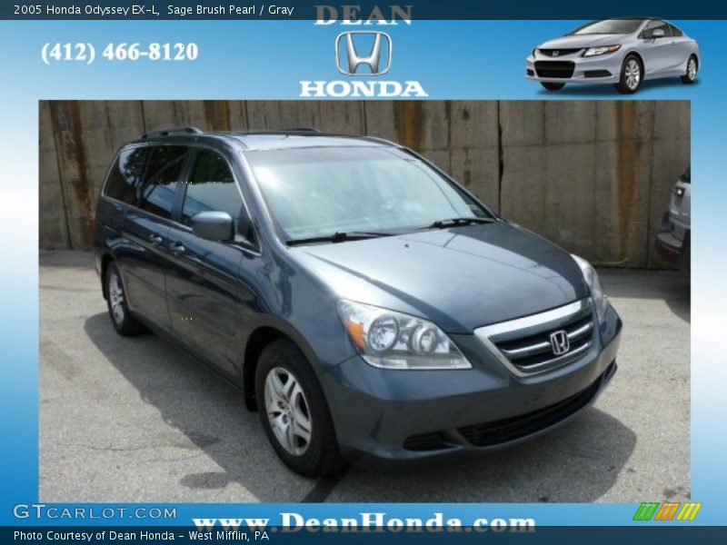 Sage Brush Pearl / Gray 2005 Honda Odyssey EX-L