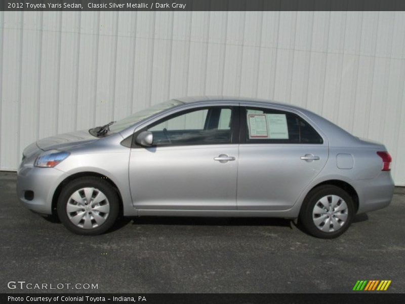 Classic Silver Metallic / Dark Gray 2012 Toyota Yaris Sedan