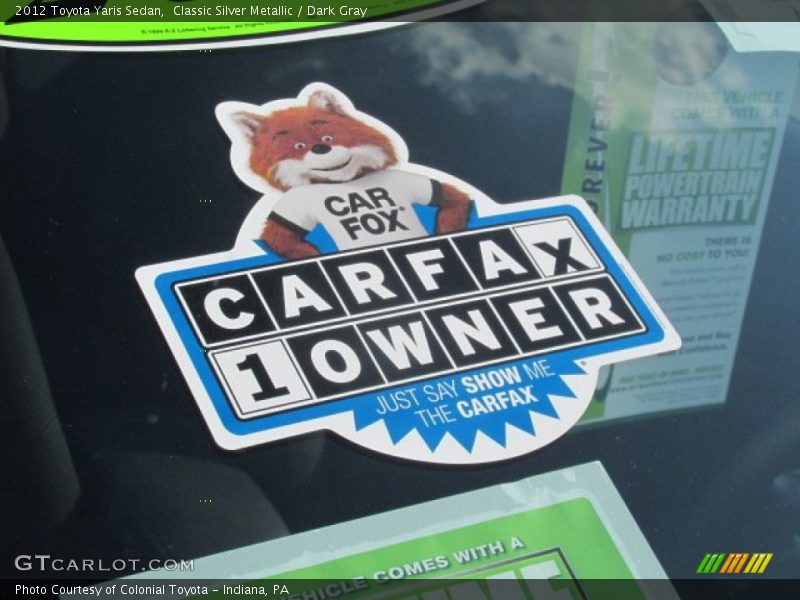 Classic Silver Metallic / Dark Gray 2012 Toyota Yaris Sedan