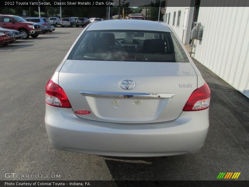 Classic Silver Metallic / Dark Gray 2012 Toyota Yaris Sedan