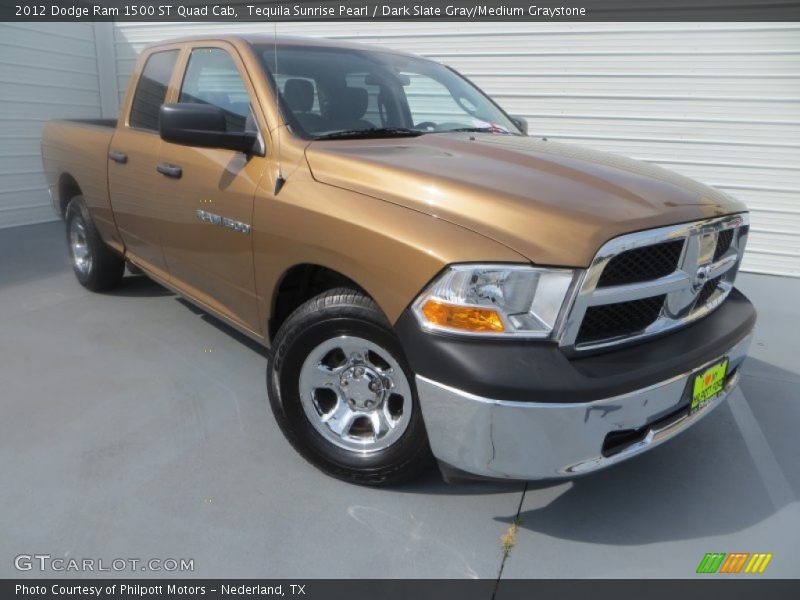 Tequila Sunrise Pearl / Dark Slate Gray/Medium Graystone 2012 Dodge Ram 1500 ST Quad Cab