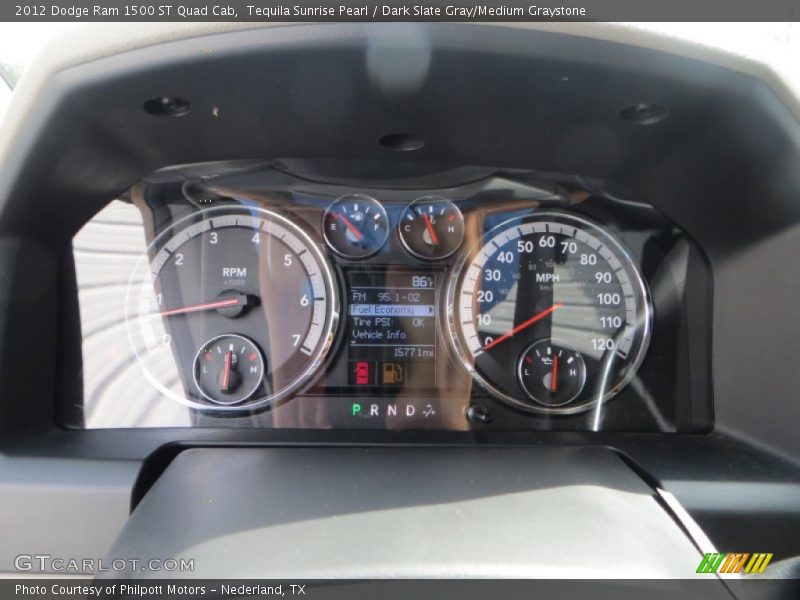Tequila Sunrise Pearl / Dark Slate Gray/Medium Graystone 2012 Dodge Ram 1500 ST Quad Cab