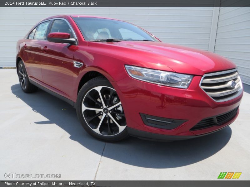 Ruby Red / Charcoal Black 2014 Ford Taurus SEL