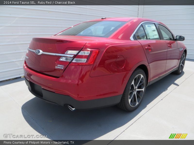 Ruby Red / Charcoal Black 2014 Ford Taurus SEL