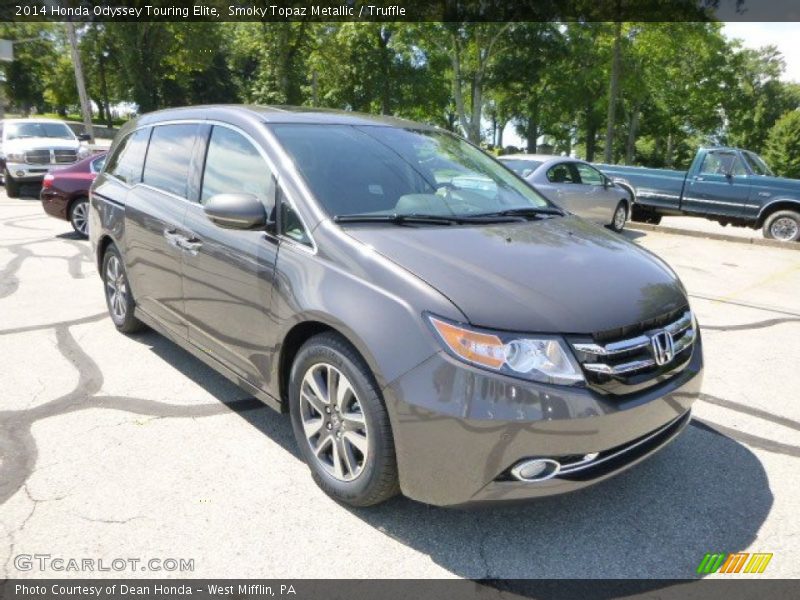 Smoky Topaz Metallic / Truffle 2014 Honda Odyssey Touring Elite