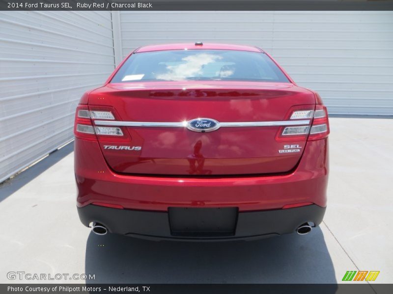 Ruby Red / Charcoal Black 2014 Ford Taurus SEL