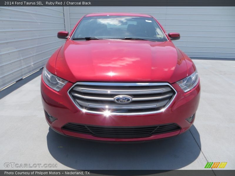 Ruby Red / Charcoal Black 2014 Ford Taurus SEL