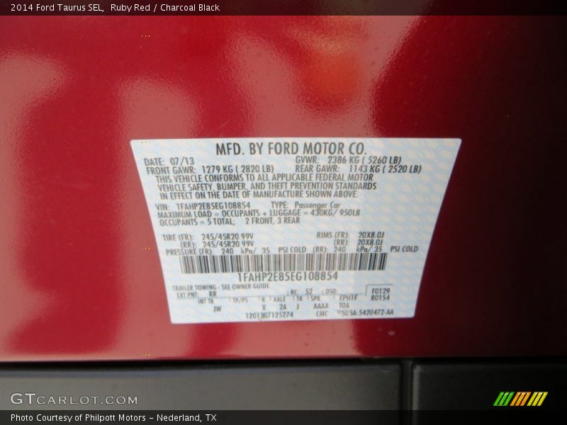 RR - 2014 Ford Taurus SEL