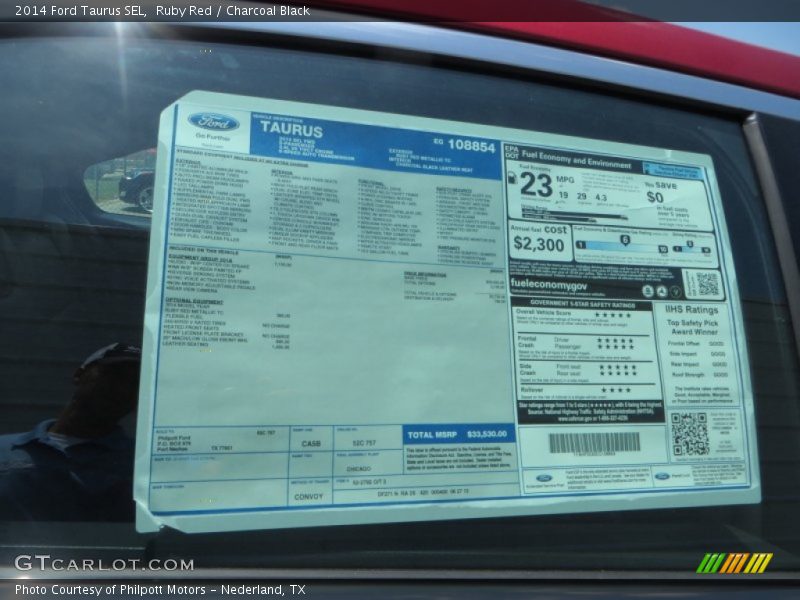  2014 Taurus SEL Window Sticker