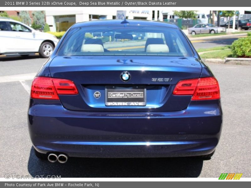 Deep Sea Blue Metallic / Oyster/Black Dakota Leather 2011 BMW 3 Series 328i xDrive Coupe